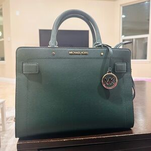 Michael Kors Dark Green Satchel